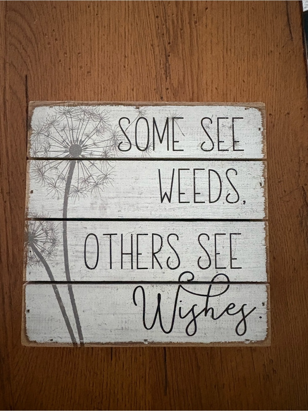 Altar'd State White & Gray 'Some See Weeds, Others See Wishes' Wall Art